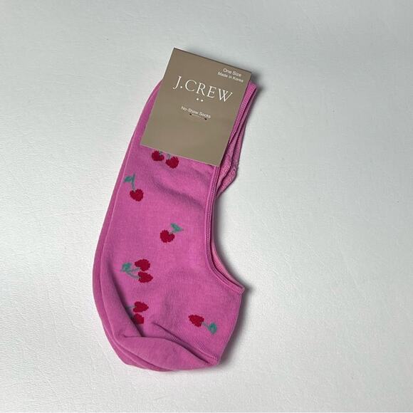J.Crew Womens Heart and Cherries No Show Ankle Socks  New with tag - Picture 4 of 11
